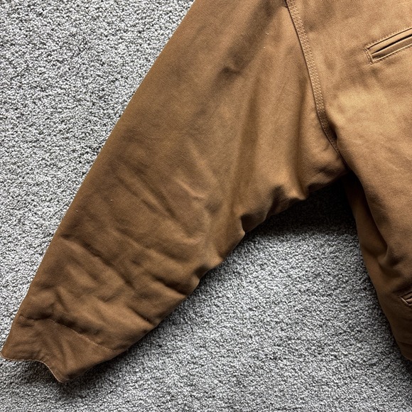 Cornerstone Jacket Mens XL Brown Duck Canvas Lined Detroit Work Wear Chore Logo - Picture 4 of 14
